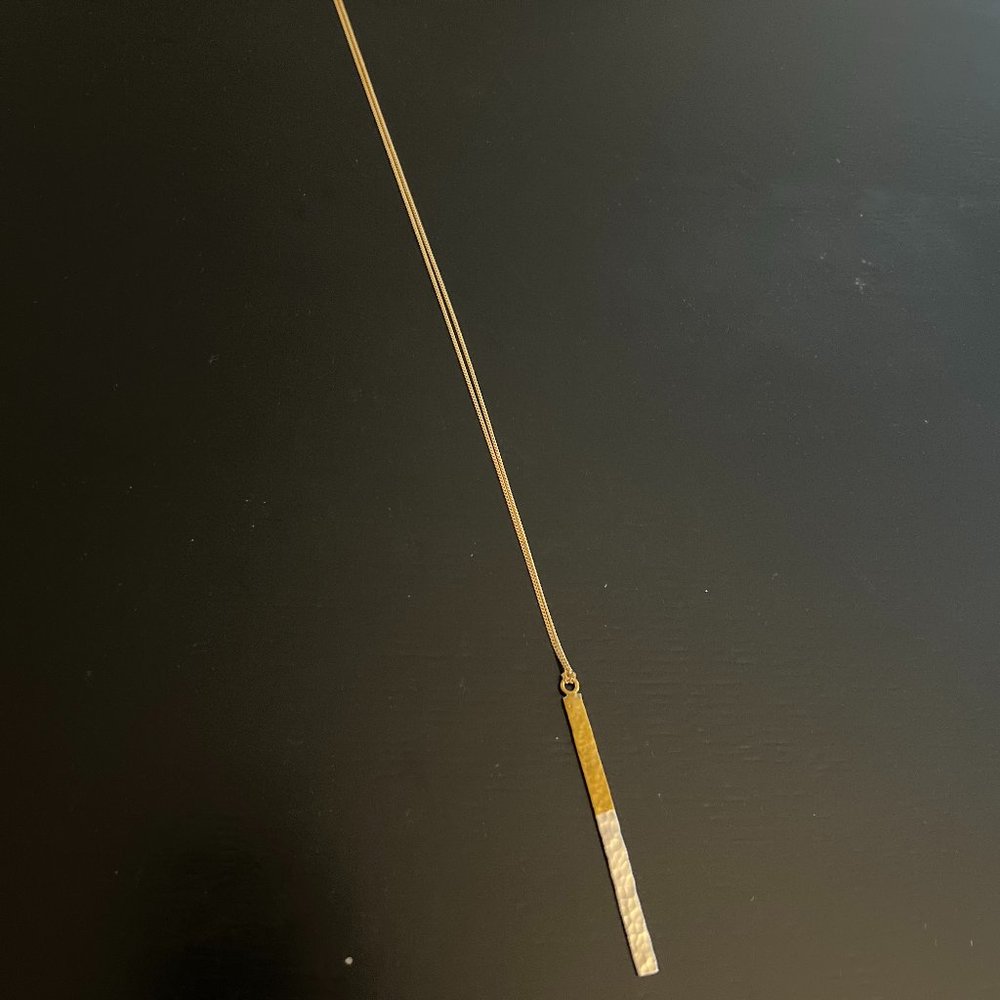 Long Gold Plated & Silver Necklace